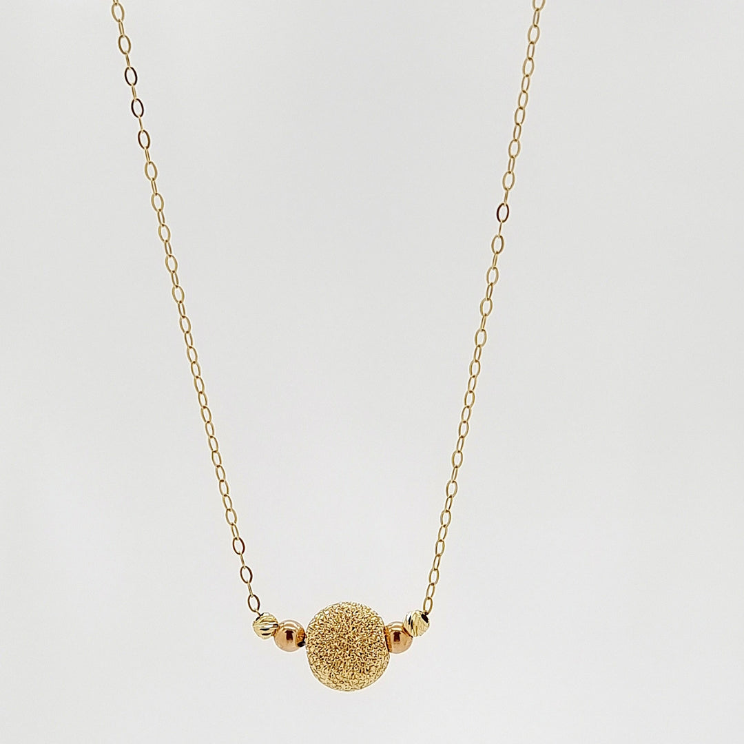 18K Real Gold Ball Seeds Necklace