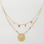Load image into Gallery viewer, 18K Real Gold 2 Layer Round Elegant Necklace