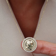 18K Real Gold Round Elegant Necklace