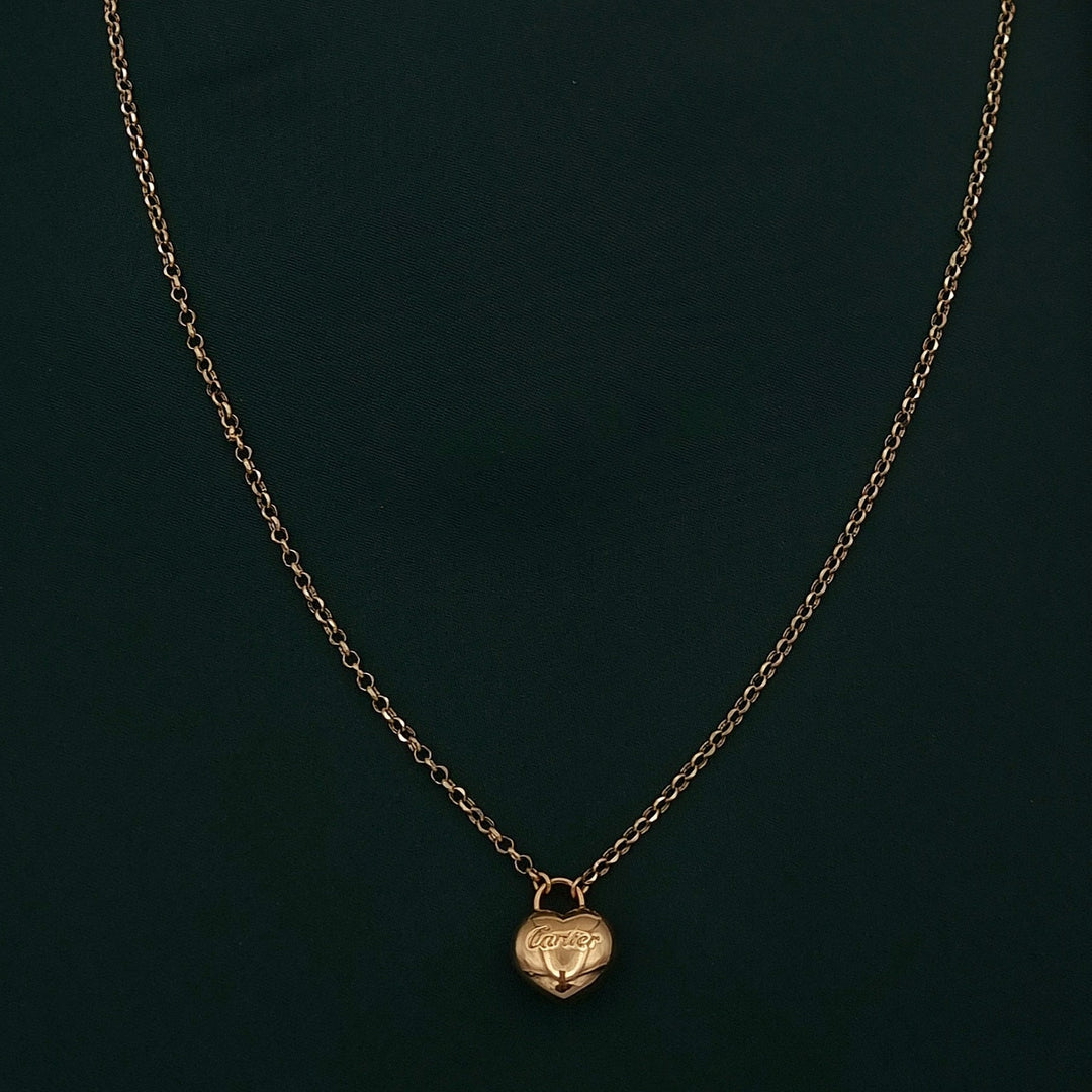 18K Real Gold C.R Heart Necklace