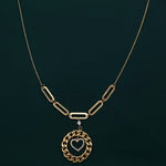 Load image into Gallery viewer, 18K Real Gold Round Heart Necklace