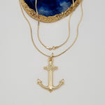 Load image into Gallery viewer, 18K Real Gold Anchor Necklace