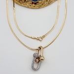 Load image into Gallery viewer, 18K Real Gold 2 Color U-Link Necklace