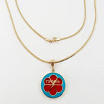 Load image into Gallery viewer, 18K Real Gold Blue &amp; Red T.F Necklace
