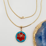 Load image into Gallery viewer, 18K Real Gold Blue &amp; Red T.F Necklace
