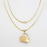 Load image into Gallery viewer, 18K Real Gold C.R Bag Necklace
