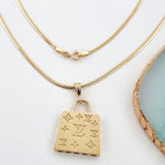 Load image into Gallery viewer, 18K Real Gold L.V Bag Necklace