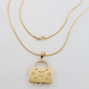 18K Real Gold L.V Bag Necklace