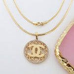 Load image into Gallery viewer, 18K Real Gold C.H Round Necklace
