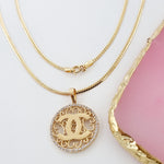 Load image into Gallery viewer, 18K Real Gold C.H Round Necklace