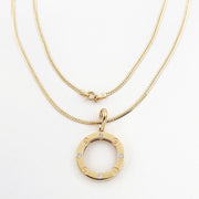 18K Real Gold Elegant Round Necklace