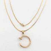 18K Real Gold Elegant Nail Necklace