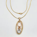 Load image into Gallery viewer, 18K Real Gold Oval 3 Color Round Necklace