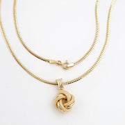 18K Real Gold Twisted Ball Necklace