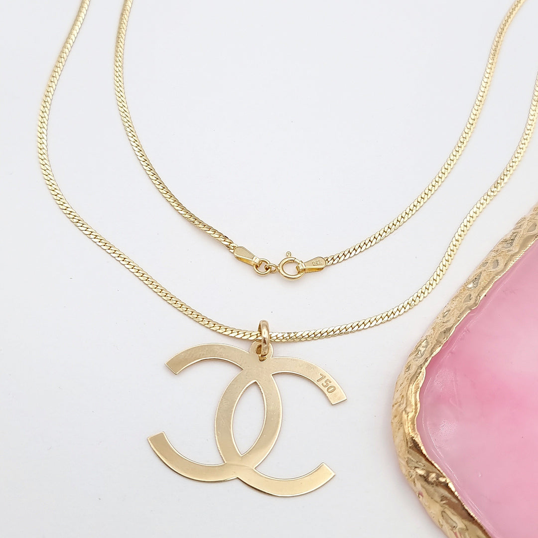 18K Real Gold C.H Necklace