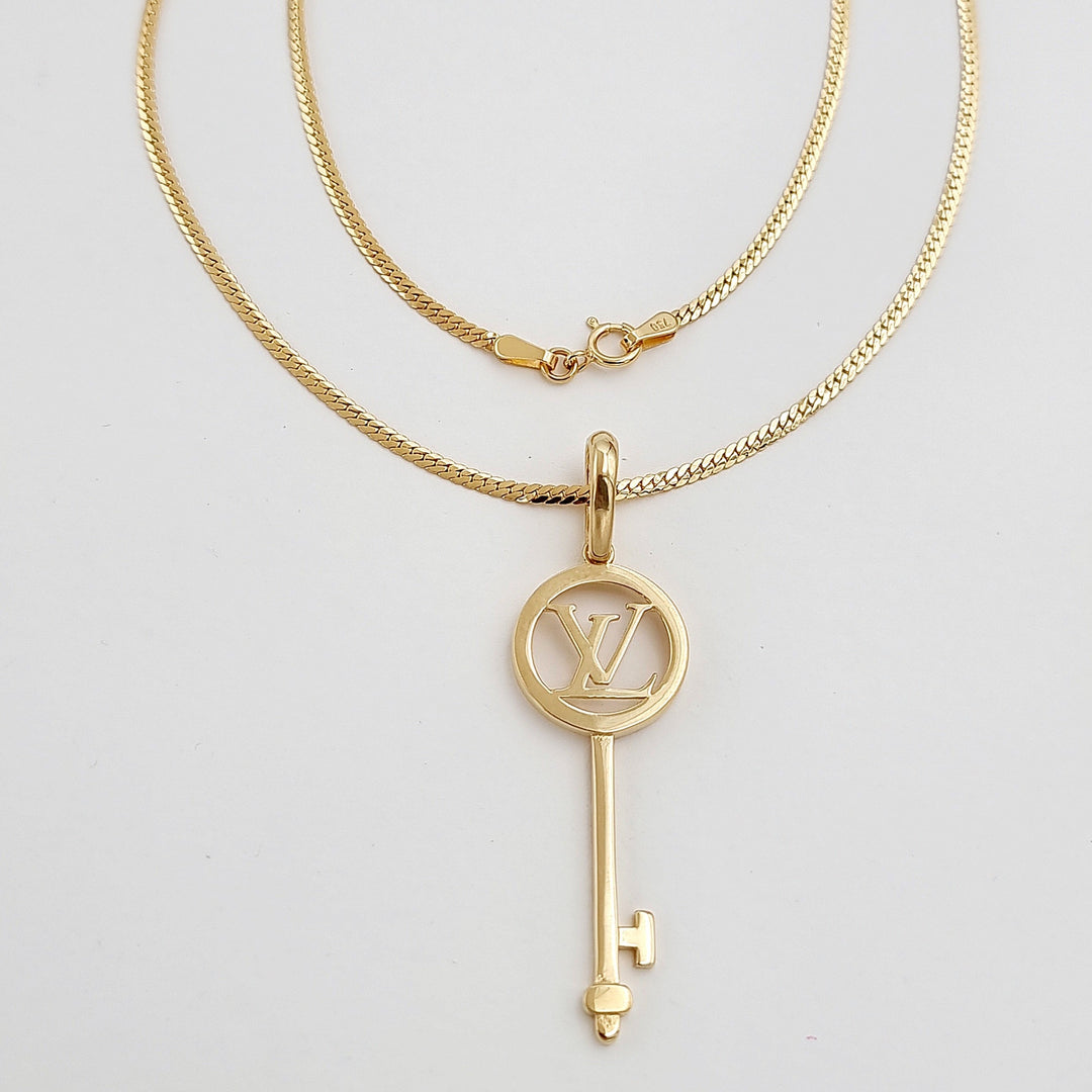 18K Real Gold L.V Key Necklace