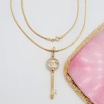 Load image into Gallery viewer, 18K Real Gold C.H Key Necklace