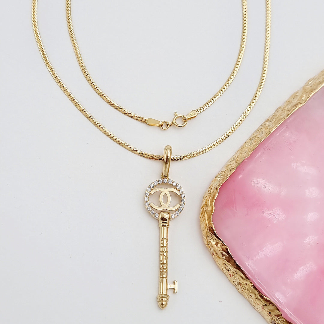 18K Real Gold C.H Key Necklace