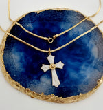 Load image into Gallery viewer, 18K Real Gold 2 Color Cross Necklace