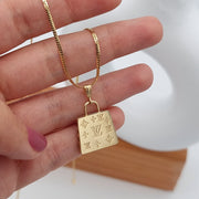 18K Real Gold L.V Bag Necklace