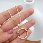 Load image into Gallery viewer, 18K Real Gold Elegant Nail Necklace