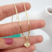 18K Real Gold Flower Necklace