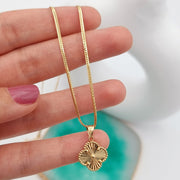 18K Real Gold Flower Necklace