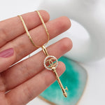 Load image into Gallery viewer, 18K Real Gold C.H Key Necklace