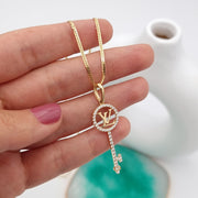 18K Real Gold L.V Key Necklace