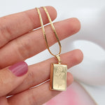 Load image into Gallery viewer, 18K Real Gold Bar Flower Necklace
