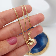18K Real Gold Knot Necklace