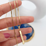 Load image into Gallery viewer, 18K Real Gold C.H Long Bar Necklace