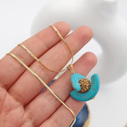 18K Real Gold Elegant Ball Necklace