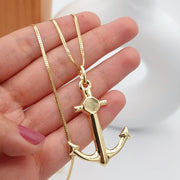 18K Real Gold Anchor Necklace