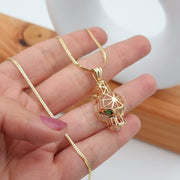 18K Real Gold Panther Necklace