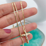 Load image into Gallery viewer, 18K Real Gold Jesus Cross Necklace