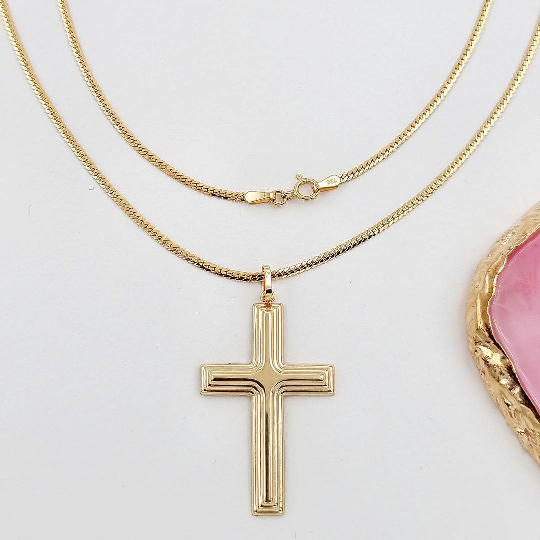 18K Real Gold Cross Necklace – Hamsa Gold