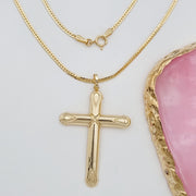 18K Real Gold Cross Necklace
