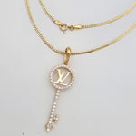 Load image into Gallery viewer, 18K Real Gold L.V Key Necklace