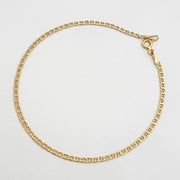 18K Real Gold Flat Linked Bracelet