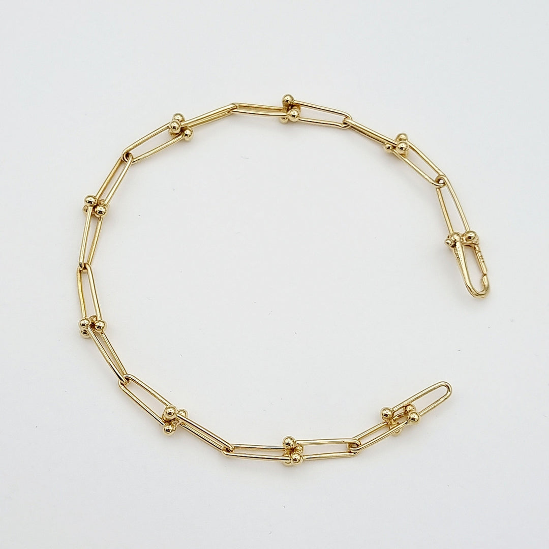 18K Real Gold U-Link Bracelet