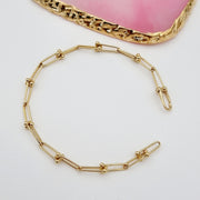 18K Real Gold U-Link Bracelet