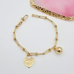 Load image into Gallery viewer, 18K Real Gold U-Link Heart T.F Bracelet