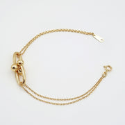 18K Real Gold U-Link Bracelet