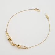 18K Real Gold U-Link Bracelet