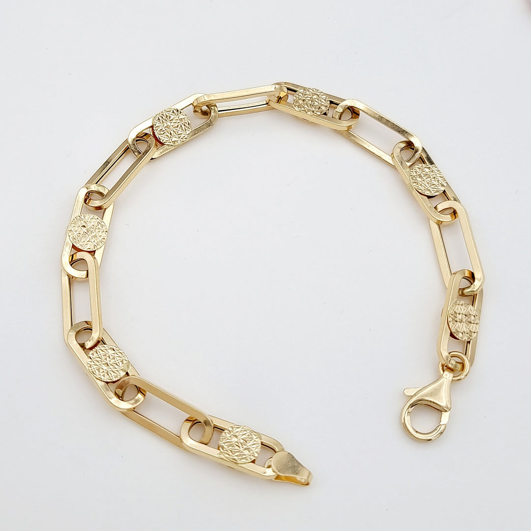 18K Real Gold Square Linked Bracelet