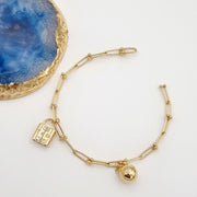 18K Real Gold U-Link Lock T.F Bracelet