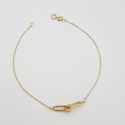 18K Real Gold U-Link Bracelet