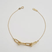 18K Real Gold U-Link Bracelet