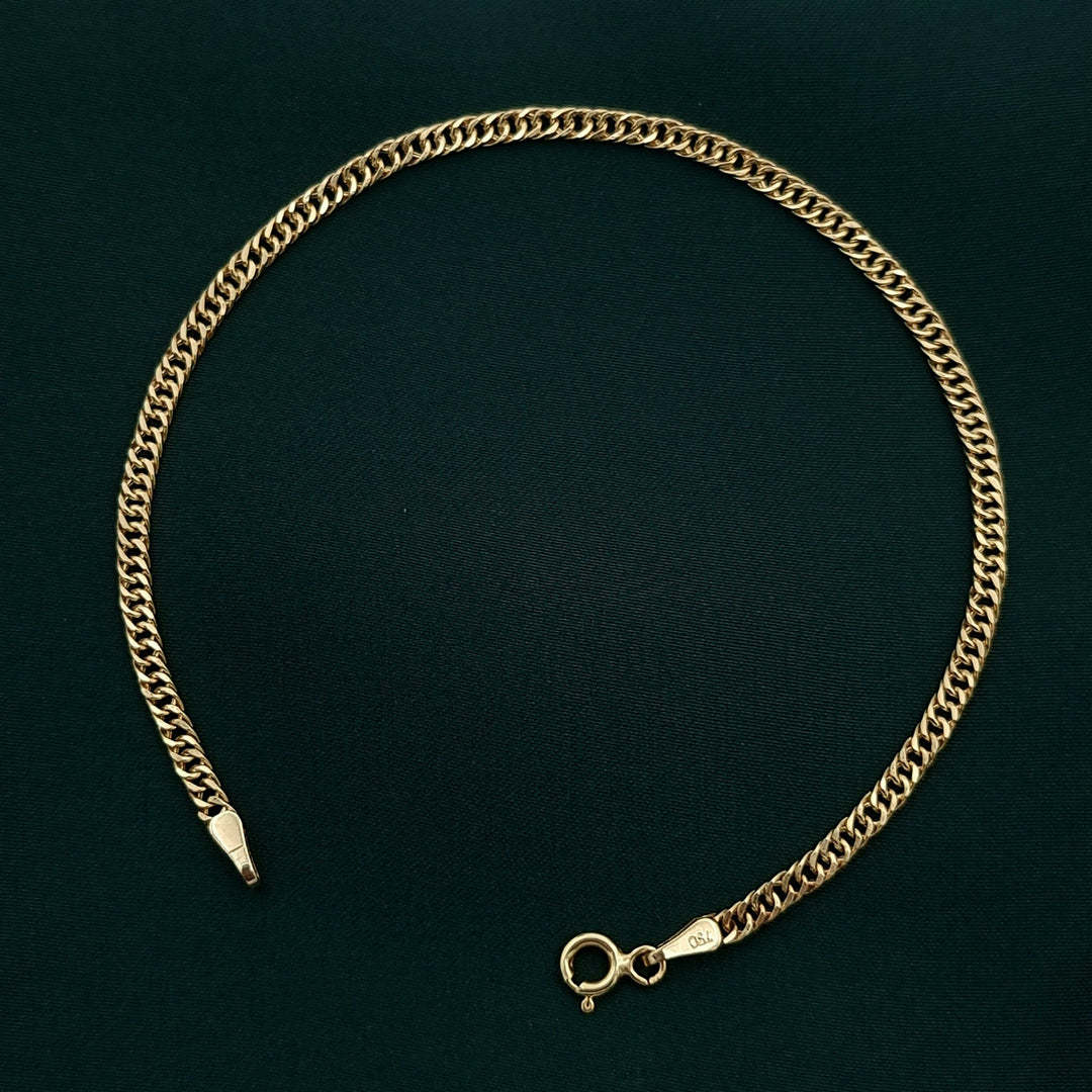 18K Real Gold Flat Linked Bracelet